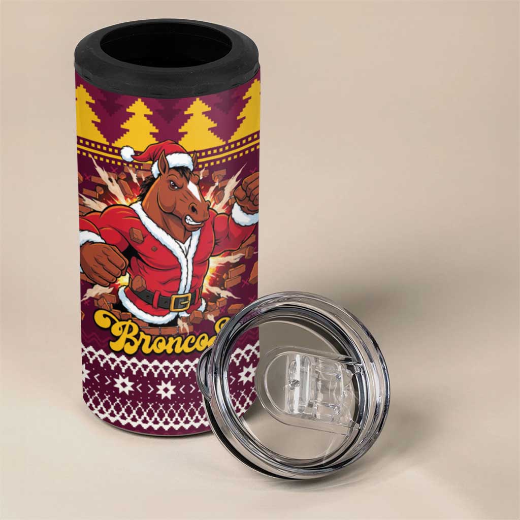 Jingle Broncos Jump Personalized 4 in 1 Can Cooler Tumbler Christmas Rugby League Spirit - Aussie Hoodie