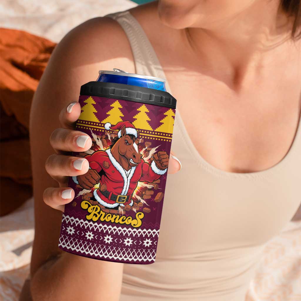 Jingle Broncos Jump Personalized 4 in 1 Can Cooler Tumbler Christmas Rugby League Spirit - Aussie Hoodie