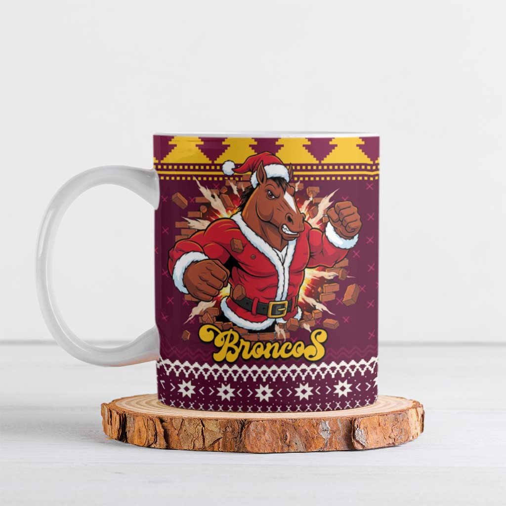 Jingle Broncos Jump Personalized Ceramic Mug Christmas Rugby League Spirit - Aussie Hoodie