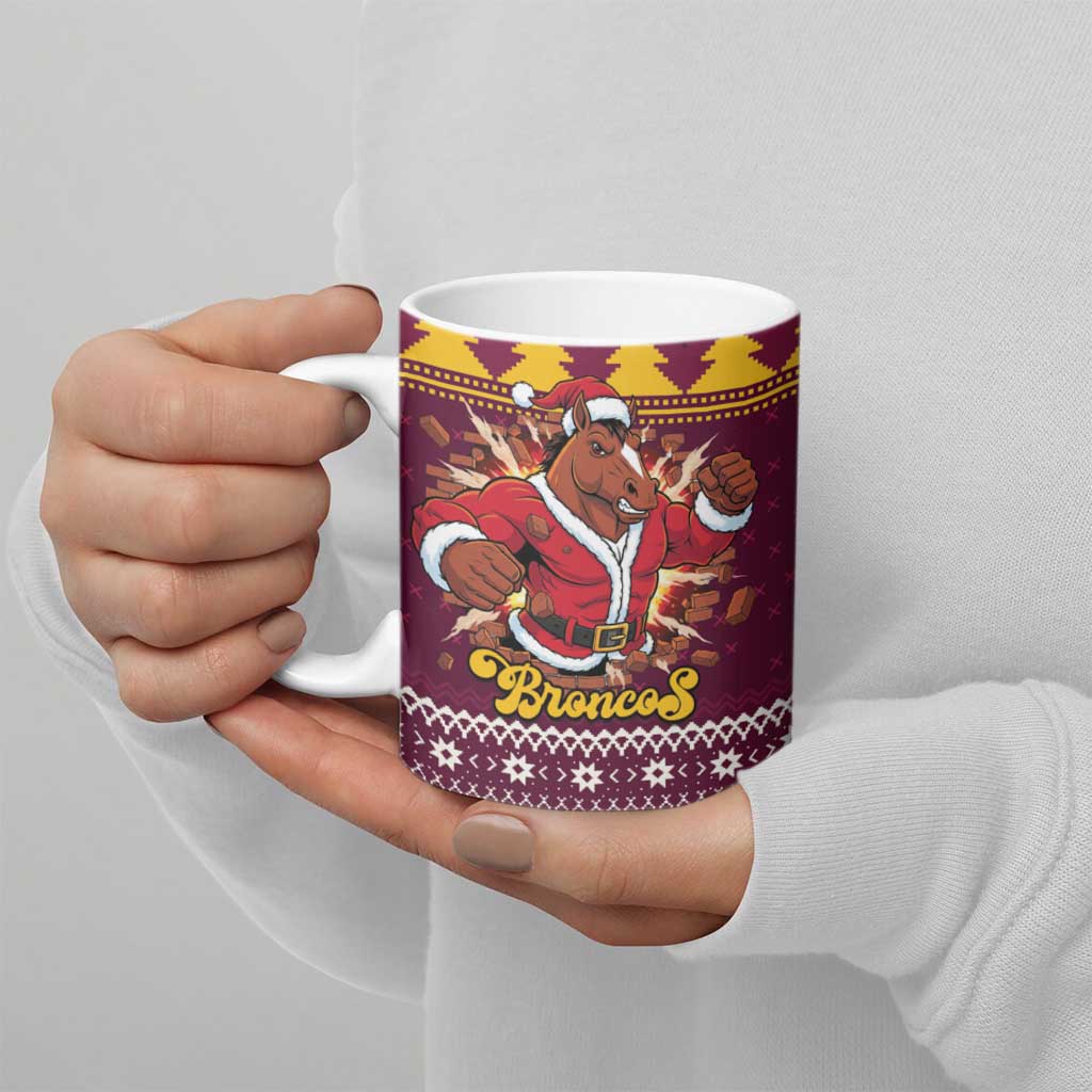 Jingle Broncos Jump Personalized Ceramic Mug Christmas Rugby League Spirit - Aussie Hoodie