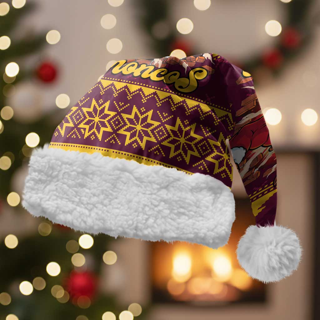 Jingle Broncos Jump Personalized Christmas Santa Hat Christmas Rugby League Spirit - Aussie Hoodie