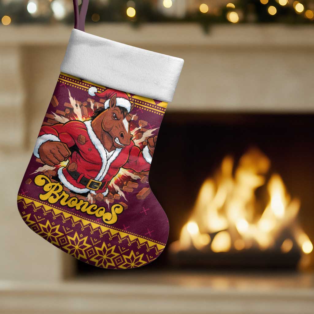 Jingle Broncos Jump Personalized Christmas Stocking Christmas Rugby League Spirit - Aussie Hoodie