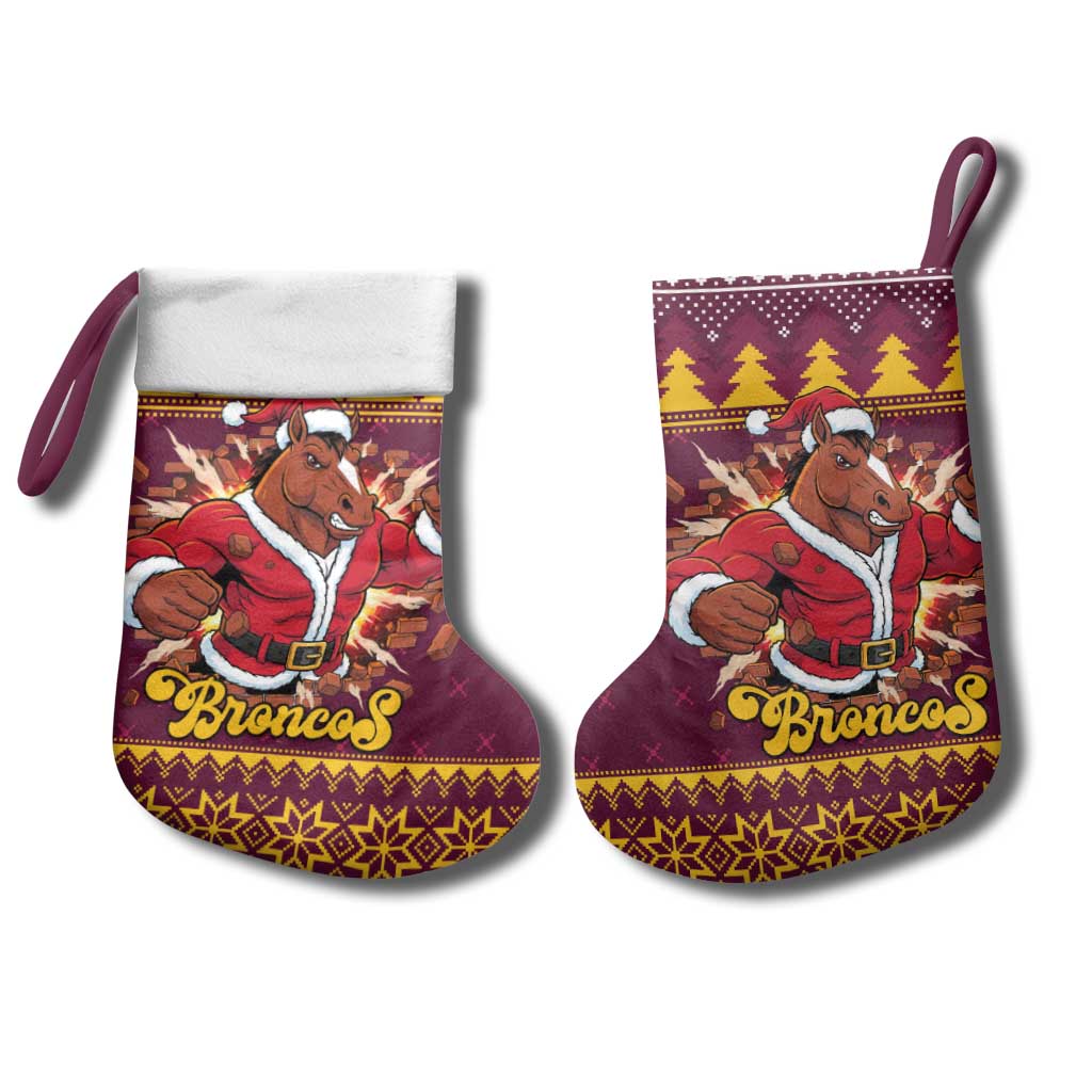 Jingle Broncos Jump Personalized Christmas Stocking Christmas Rugby League Spirit - Aussie Hoodie