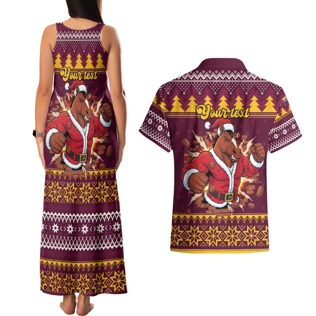 Jingle Broncos Jump Personalized Couples Matching Tank Maxi Dress and Hawaiian Shirt Christmas Rugby League Spirit - Aussie Hoodie