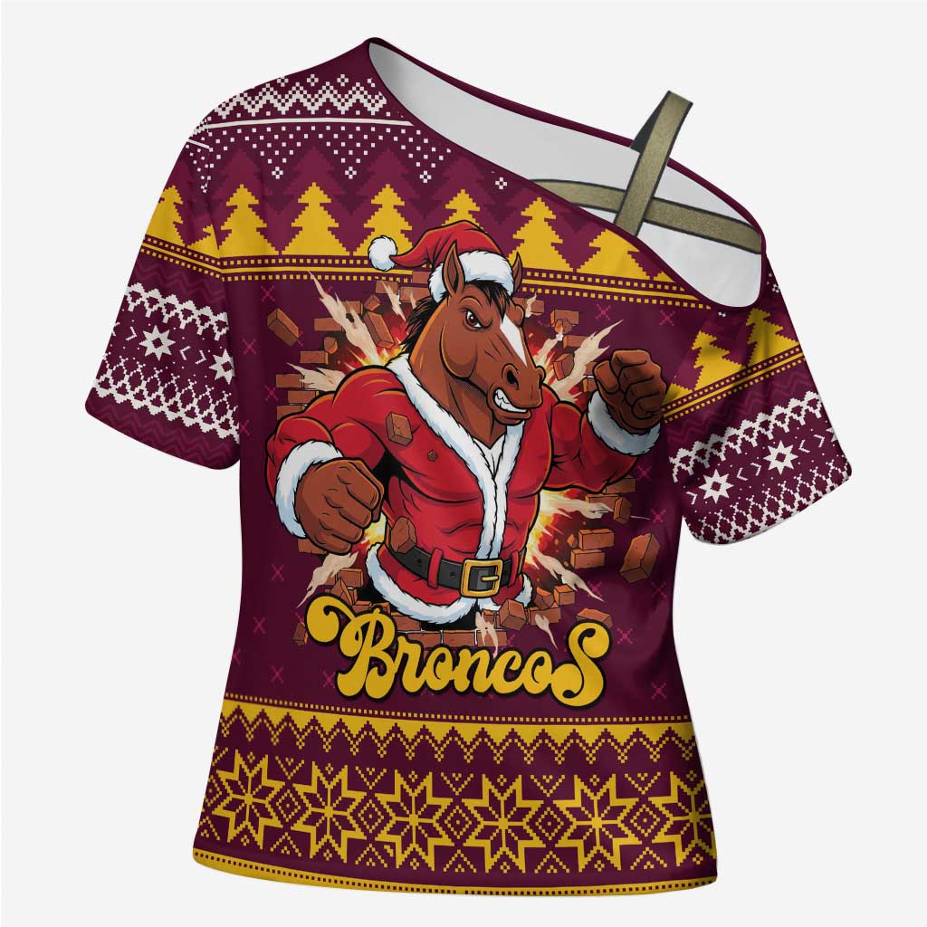 Jingle Broncos Jump Personalized Cross Shoulder Shirt Christmas Rugby League Spirit - Aussie Hoodie
