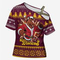 Jingle Broncos Jump Personalized Cross Shoulder Shirt Christmas Rugby League Spirit - Aussie Hoodie