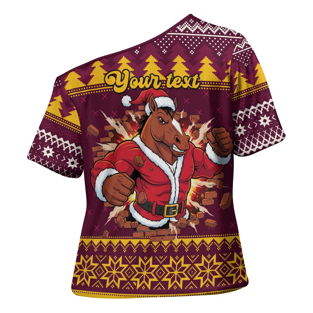 Jingle Broncos Jump Personalized Cross Shoulder Shirt Christmas Rugby League Spirit - Aussie Hoodie