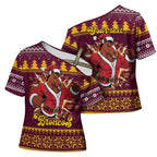 Jingle Broncos Jump Personalized Cross Shoulder Shirt Christmas Rugby League Spirit - Aussie Hoodie