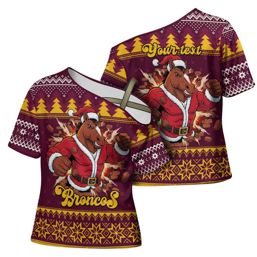 Jingle Broncos Jump Personalized Cross Shoulder Shirt Christmas Rugby League Spirit - Aussie Hoodie