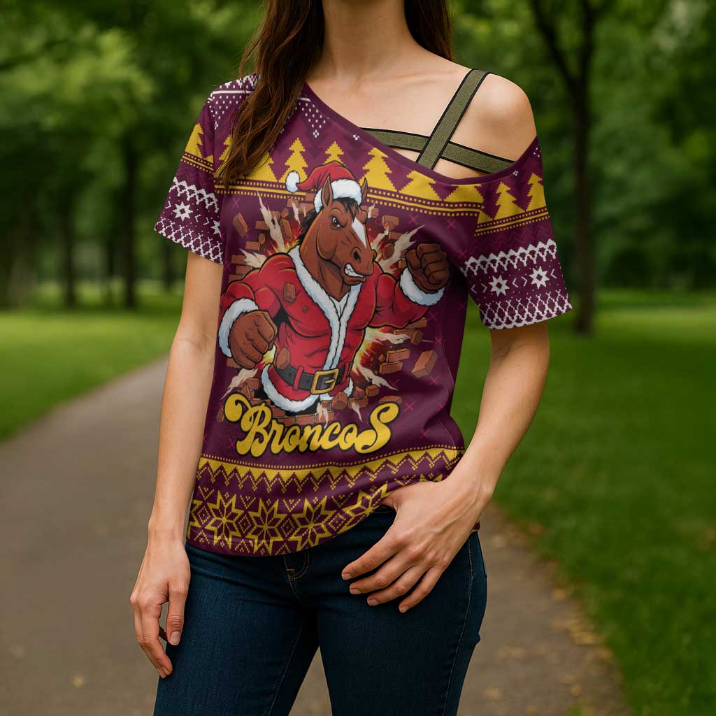 Jingle Broncos Jump Personalized Cross Shoulder Shirt Christmas Rugby League Spirit - Aussie Hoodie