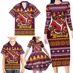 Jingle Broncos Jump Personalized Family Matching Long Sleeve Bodycon Dress and Hawaiian Shirt Christmas Rugby League Spirit - Aussie Hoodie