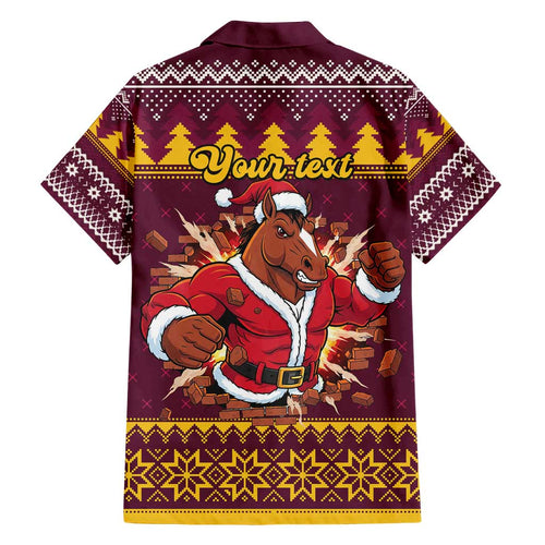 Jingle Broncos Jump Personalized Family Matching Long Sleeve Bodycon Dress and Hawaiian Shirt Christmas Rugby League Spirit - Aussie Hoodie