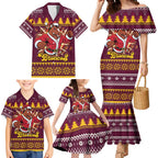 Jingle Broncos Jump Personalized Family Matching Mermaid Dress and Hawaiian Shirt Christmas Rugby League Spirit - Aussie Hoodie