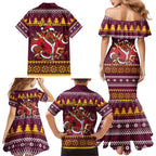 Jingle Broncos Jump Personalized Family Matching Mermaid Dress and Hawaiian Shirt Christmas Rugby League Spirit - Aussie Hoodie