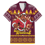 Jingle Broncos Jump Personalized Family Matching Mermaid Dress and Hawaiian Shirt Christmas Rugby League Spirit - Aussie Hoodie