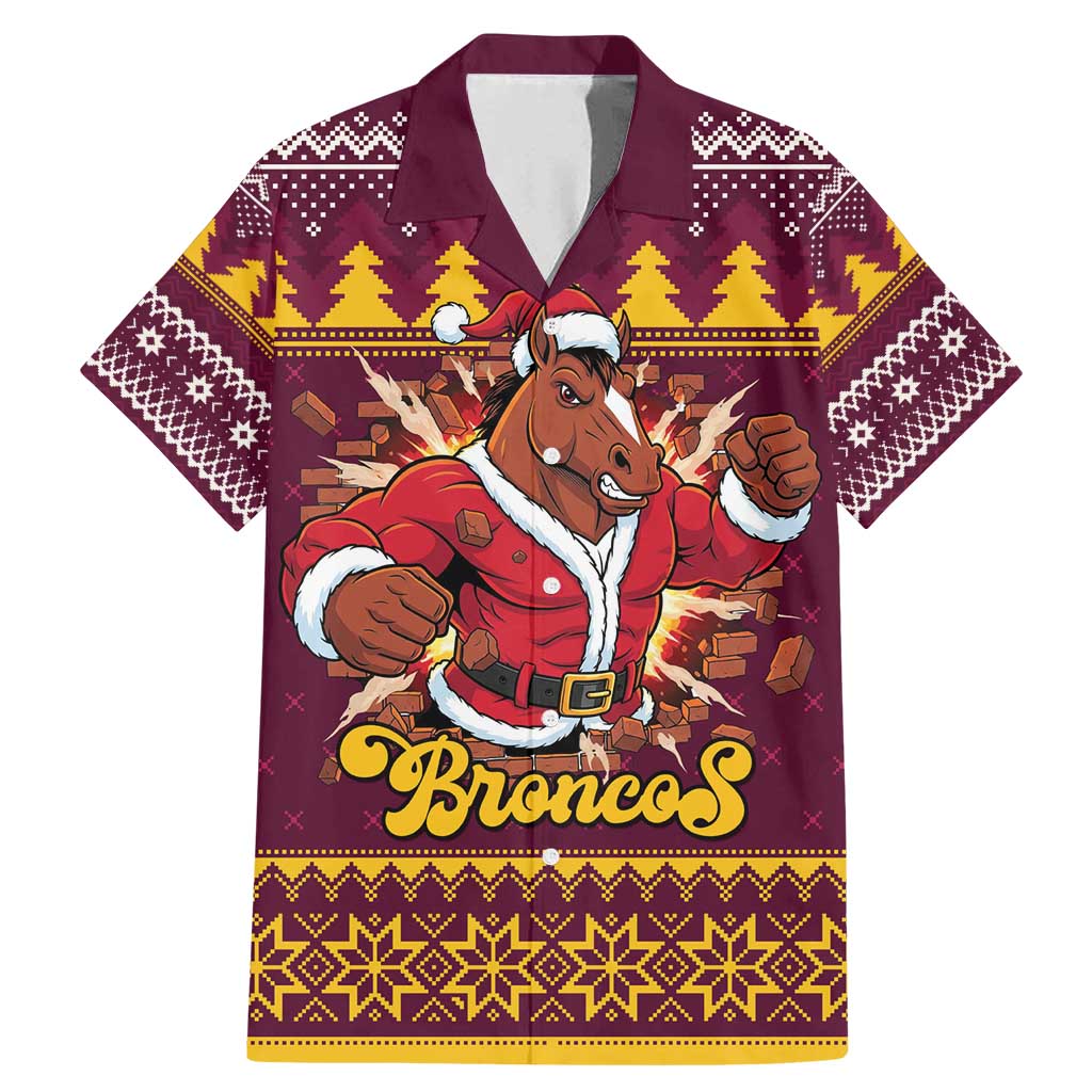 Jingle Broncos Jump Personalized Family Matching Mermaid Dress and Hawaiian Shirt Christmas Rugby League Spirit - Aussie Hoodie