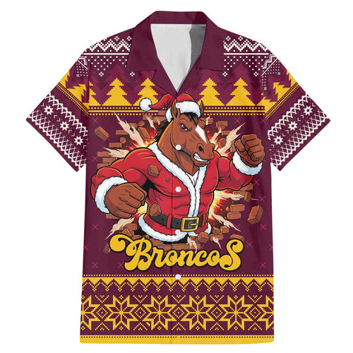 Jingle Broncos Jump Personalized Family Matching Mermaid Dress and Hawaiian Shirt Christmas Rugby League Spirit - Aussie Hoodie