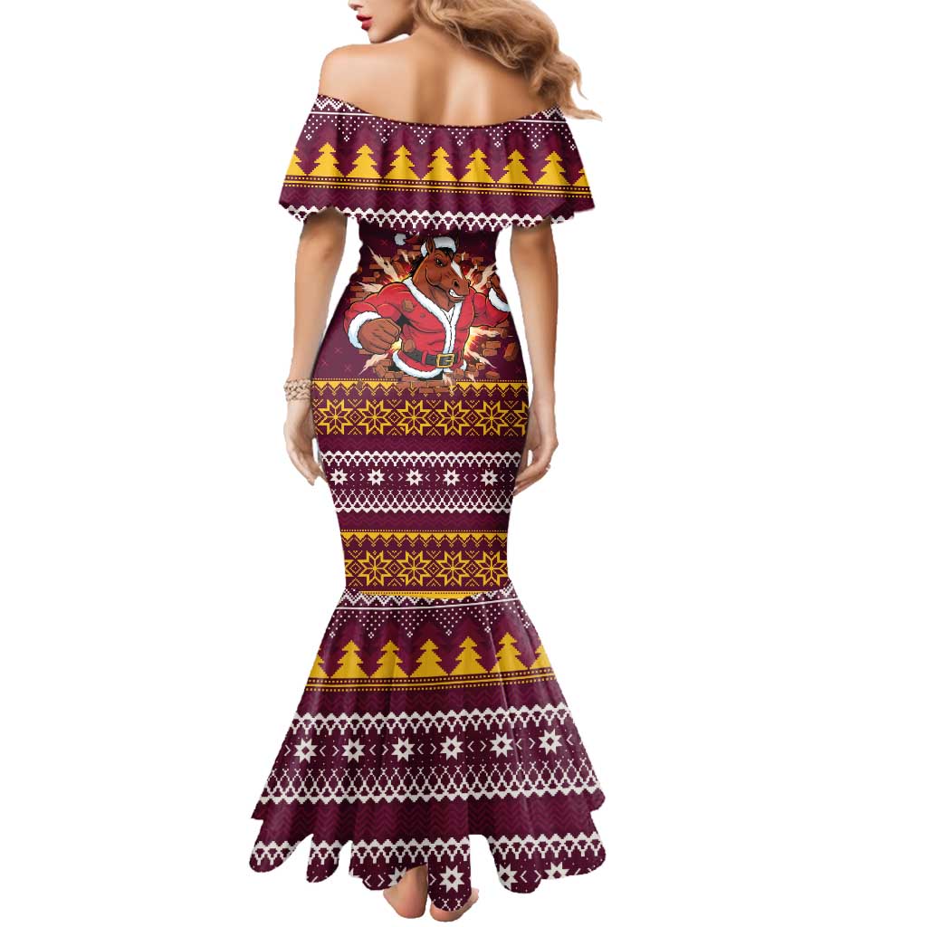 Jingle Broncos Jump Personalized Family Matching Mermaid Dress and Hawaiian Shirt Christmas Rugby League Spirit - Aussie Hoodie