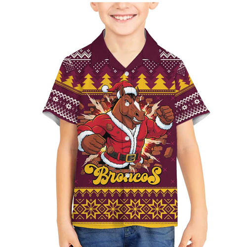 Jingle Broncos Jump Personalized Family Matching Mermaid Dress and Hawaiian Shirt Christmas Rugby League Spirit - Aussie Hoodie