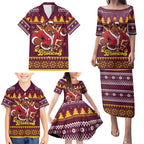 Jingle Broncos Jump Personalized Family Matching Puletasi and Hawaiian Shirt Christmas Rugby League Spirit - Aussie Hoodie