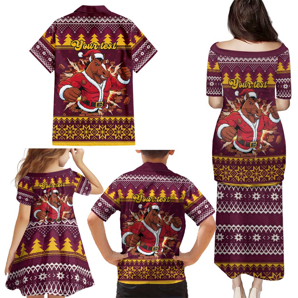 Jingle Broncos Jump Personalized Family Matching Puletasi and Hawaiian Shirt Christmas Rugby League Spirit - Aussie Hoodie