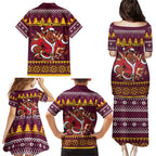 Jingle Broncos Jump Personalized Family Matching Puletasi and Hawaiian Shirt Christmas Rugby League Spirit - Aussie Hoodie