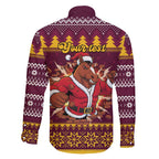 Jingle Broncos Jump Personalized Family Matching Puletasi and Hawaiian Shirt Christmas Rugby League Spirit - Aussie Hoodie