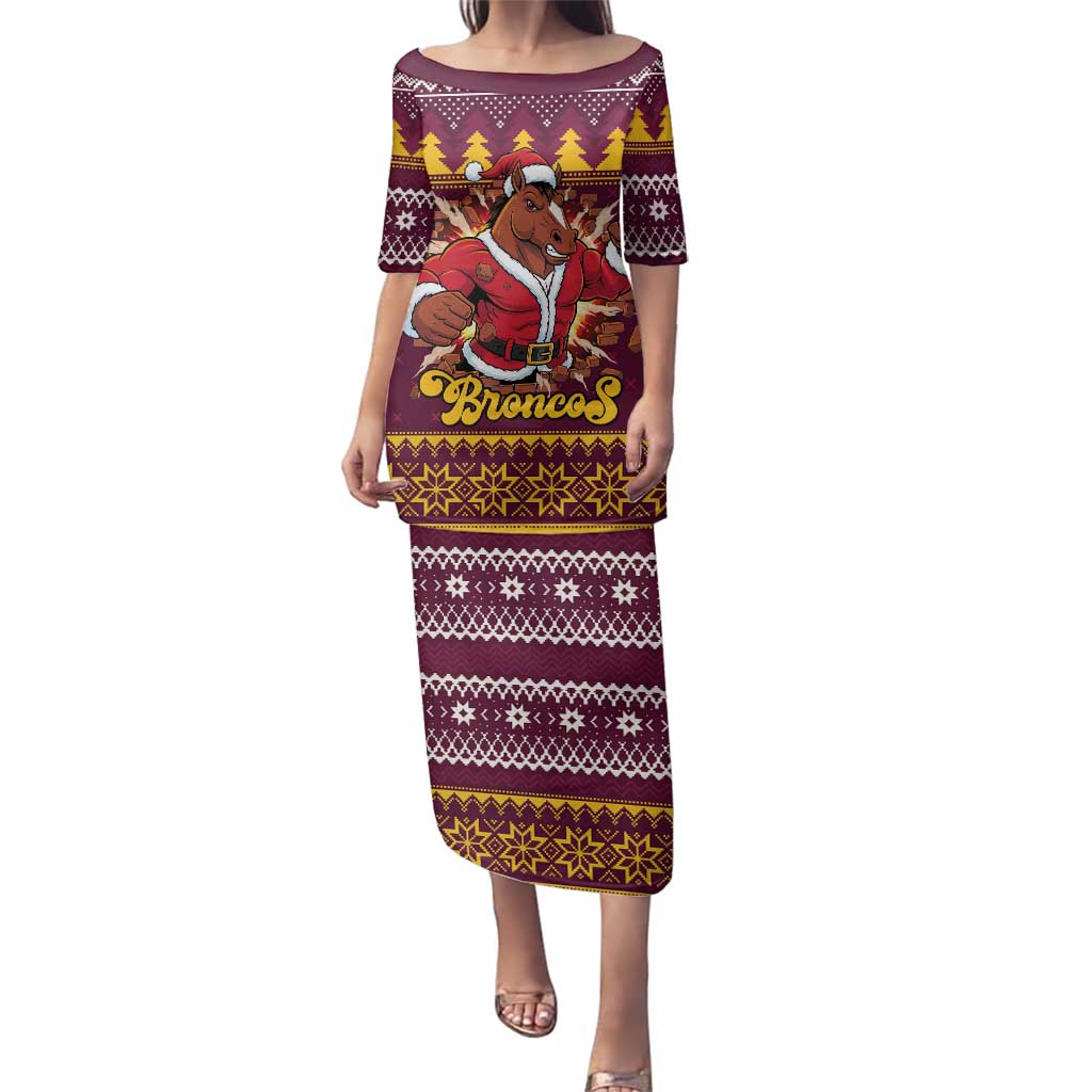 Jingle Broncos Jump Personalized Family Matching Puletasi and Hawaiian Shirt Christmas Rugby League Spirit - Aussie Hoodie