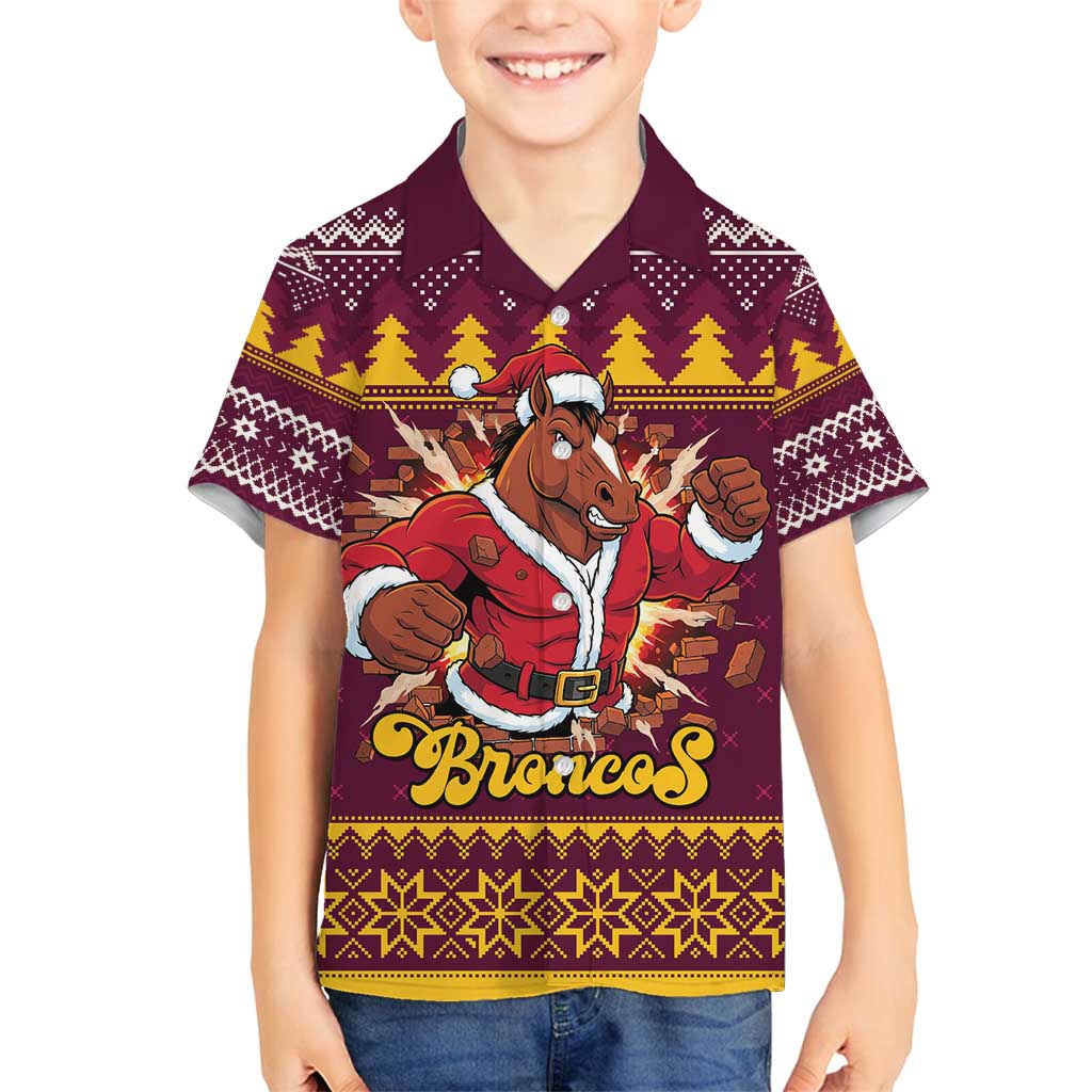 Jingle Broncos Jump Personalized Family Matching Puletasi and Hawaiian Shirt Christmas Rugby League Spirit - Aussie Hoodie