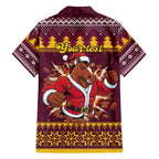 Jingle Broncos Jump Personalized Family Matching Short Sleeve Bodycon Dress and Hawaiian Shirt Christmas Rugby League Spirit - Aussie Hoodie