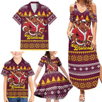 Jingle Broncos Jump Personalized Family Matching Summer Maxi Dress and Hawaiian Shirt Christmas Rugby League Spirit - Aussie Hoodie