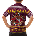 Jingle Broncos Jump Personalized Family Matching Summer Maxi Dress and Hawaiian Shirt Christmas Rugby League Spirit - Aussie Hoodie