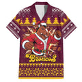 Jingle Broncos Jump Personalized Family Matching Summer Maxi Dress and Hawaiian Shirt Christmas Rugby League Spirit - Aussie Hoodie