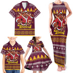 Jingle Broncos Jump Personalized Family Matching Tank Maxi Dress and Hawaiian Shirt Christmas Rugby League Spirit - Aussie Hoodie