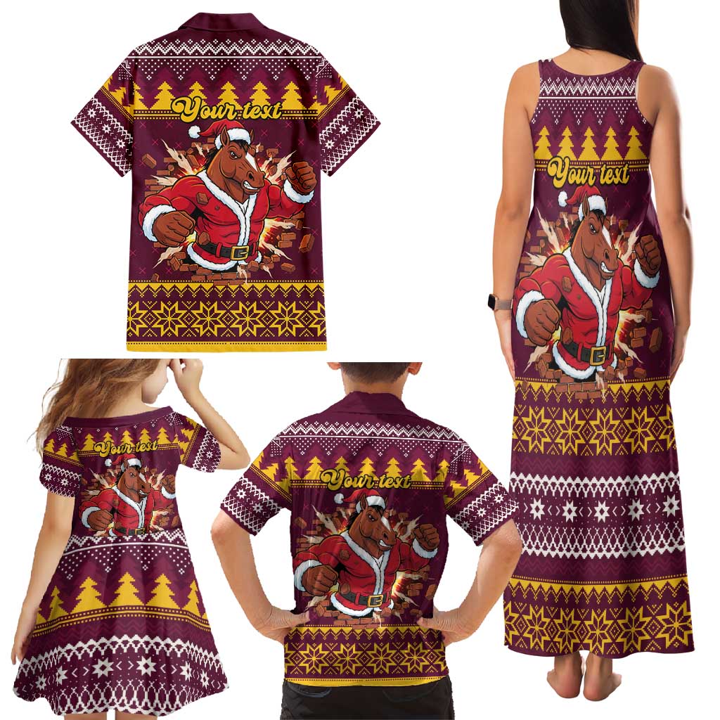 Jingle Broncos Jump Personalized Family Matching Tank Maxi Dress and Hawaiian Shirt Christmas Rugby League Spirit - Aussie Hoodie
