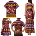 Jingle Broncos Jump Personalized Family Matching Tank Maxi Dress and Hawaiian Shirt Christmas Rugby League Spirit - Aussie Hoodie
