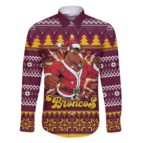 Jingle Broncos Jump Personalized Family Matching Tank Maxi Dress and Hawaiian Shirt Christmas Rugby League Spirit - Aussie Hoodie