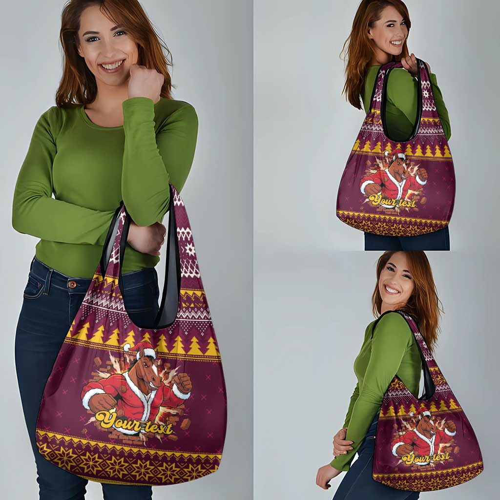Jingle Broncos Jump Personalized Grocery Bag Christmas Rugby League Spirit - Aussie Hoodie