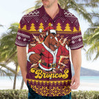 Jingle Broncos Jump Personalized Hawaiian Shirt Christmas Rugby League Spirit - Aussie Hoodie