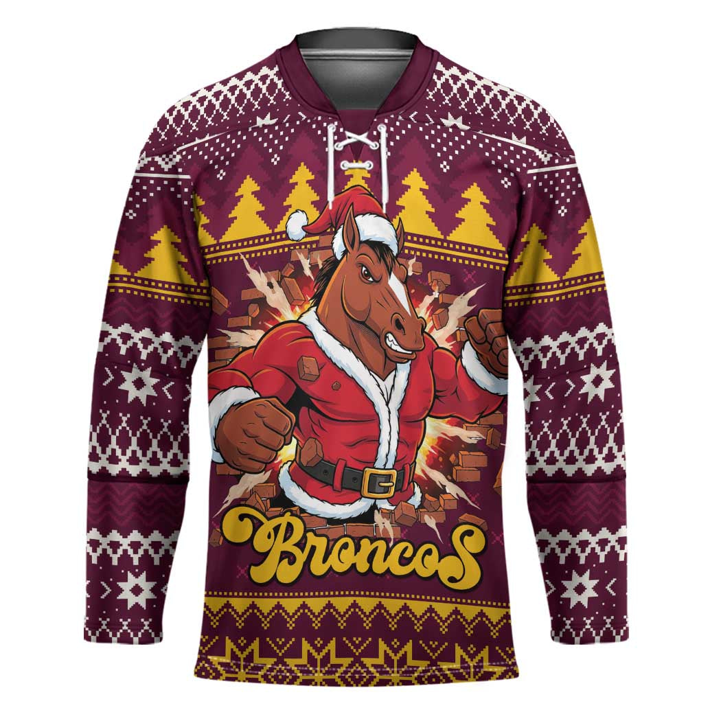 Jingle Broncos Jump Personalized Hockey Jersey Christmas Rugby League Spirit - Aussie Hoodie