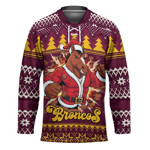 Jingle Broncos Jump Personalized Hockey Jersey Christmas Rugby League Spirit - Aussie Hoodie