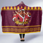 Jingle Broncos Jump Personalized Hooded Blanket Christmas Rugby League Spirit - Aussie Hoodie
