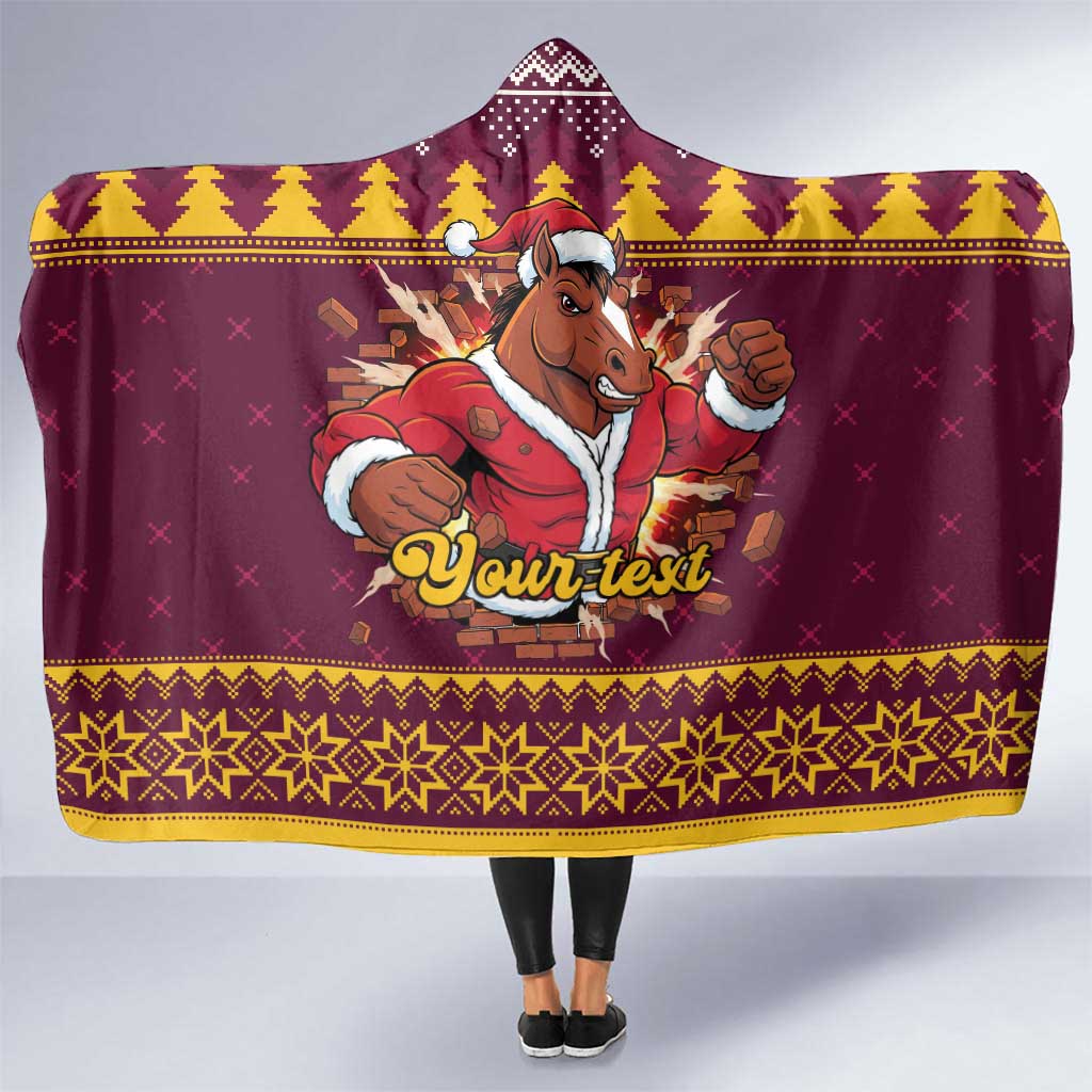 Jingle Broncos Jump Personalized Hooded Blanket Christmas Rugby League Spirit - Aussie Hoodie