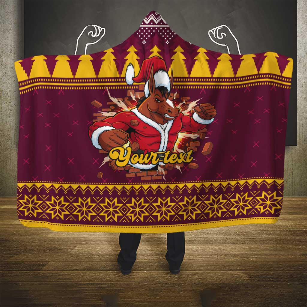 Jingle Broncos Jump Personalized Hooded Blanket Christmas Rugby League Spirit - Aussie Hoodie