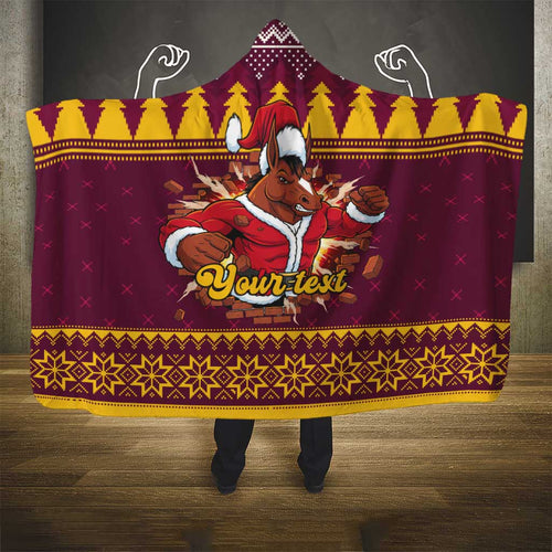 Jingle Broncos Jump Personalized Hooded Blanket Christmas Rugby League Spirit - Aussie Hoodie