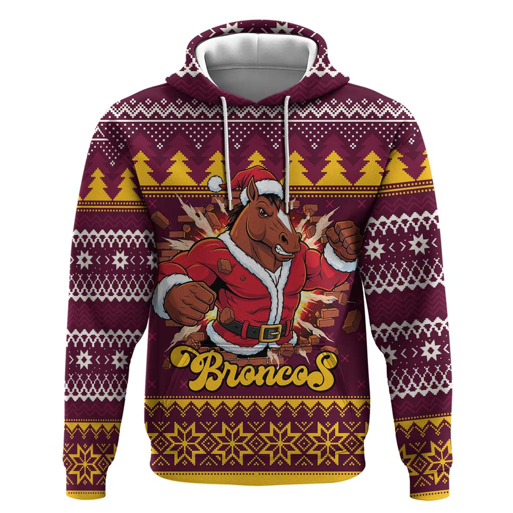 Jingle Broncos Jump Personalized Hoodie Christmas Rugby League Spirit - Aussie Hoodie