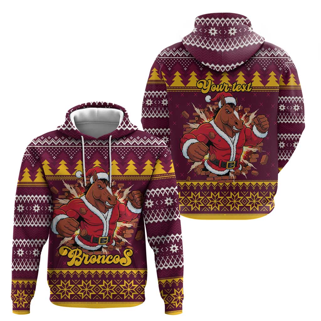 Jingle Broncos Jump Personalized Hoodie Christmas Rugby League Spirit - Aussie Hoodie