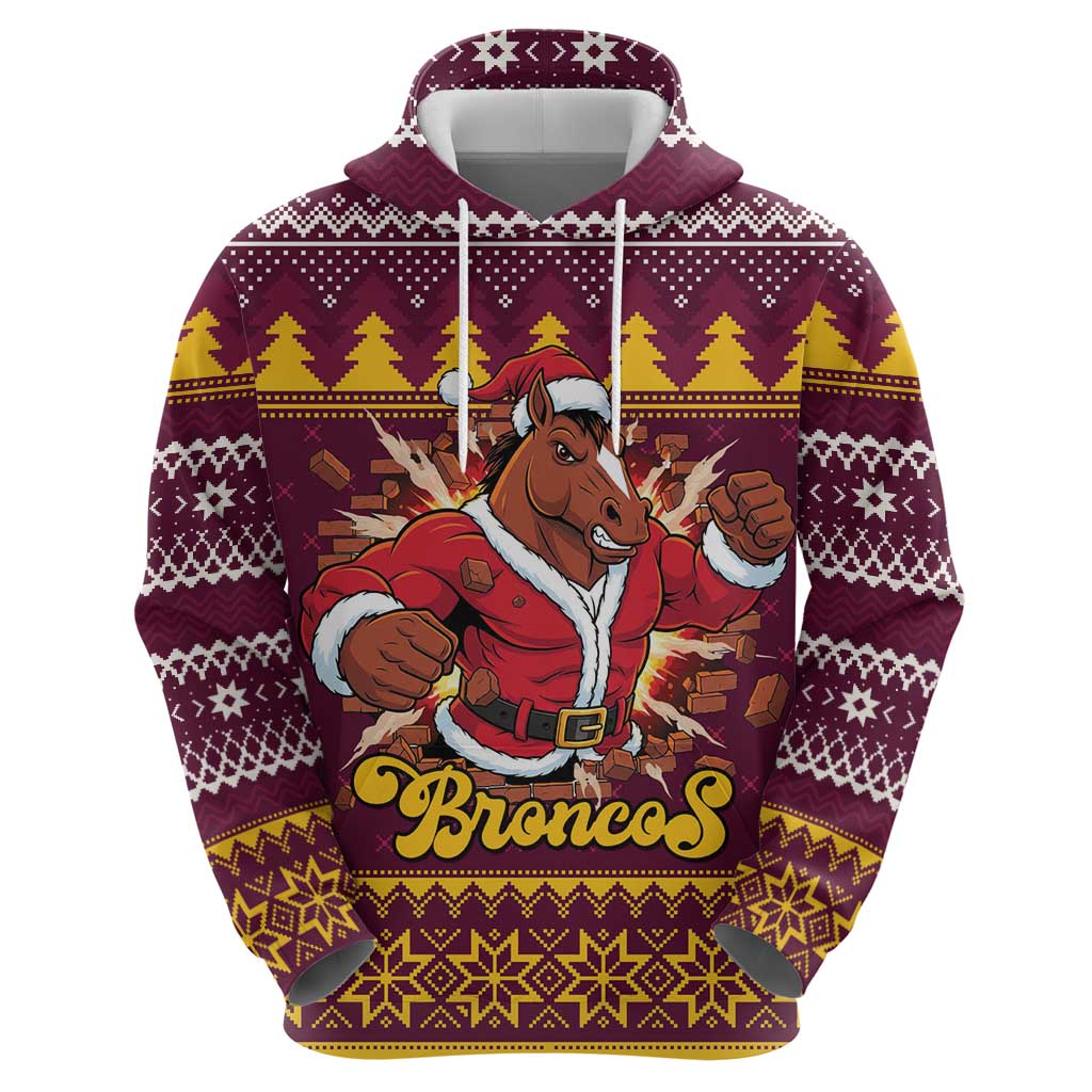 Jingle Broncos Jump Personalized Hoodie Christmas Rugby League Spirit - Aussie Hoodie