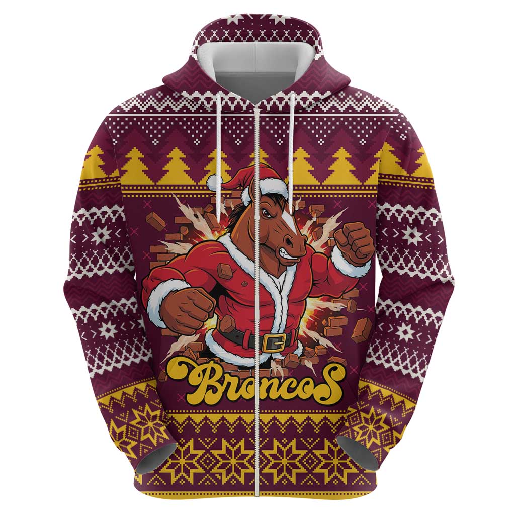 Jingle Broncos Jump Personalized Hoodie Christmas Rugby League Spirit - Aussie Hoodie