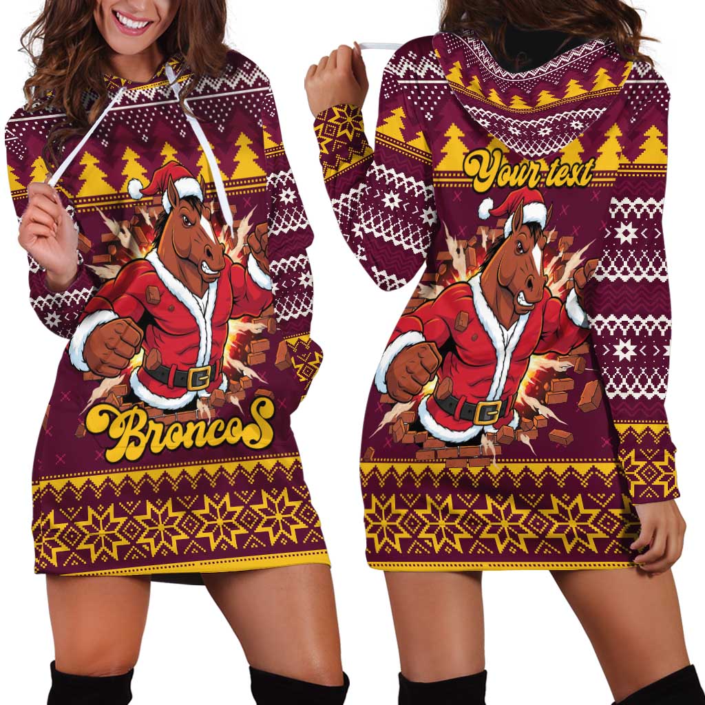 Jingle Broncos Jump Personalized Hoodie Dress Christmas Rugby League Spirit - Aussie Hoodie
